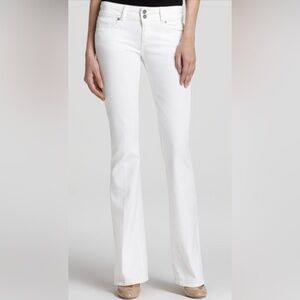 Paige Hidden Hills Low Rise Boot Cut White Jeans SZ 26